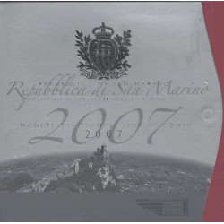 Coffret série euro Saint-Marin 2007 BU avec 5 euros en argent.