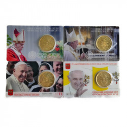 Vatican lot de coincards 50 centimes et 1 euro en coffret.