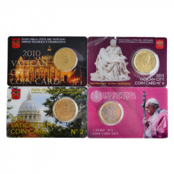 Vatican lot de coincards 50 centimes et 1 euro en coffret.