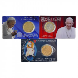 Vatican lot de coincards 50 centimes et 1 euro en coffret.