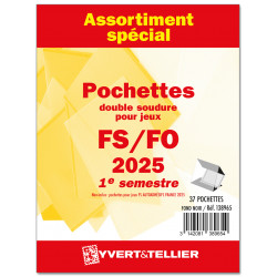Assortiment de pochettes pour jeux FO/FS France 2025 premier semestre.
