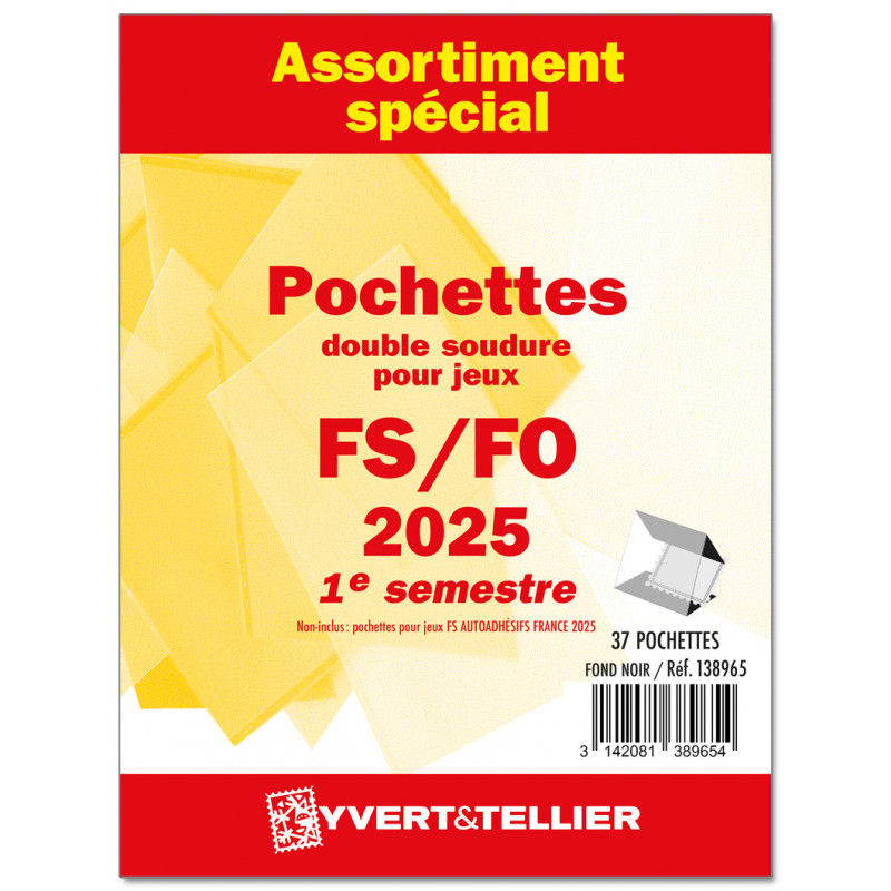 Assortiment de pochettes pour jeux FO/FS France 2025 premier semestre.