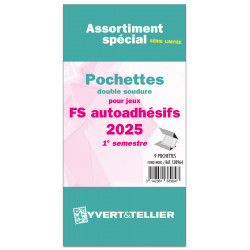 Assortiment de pochettes pour jeux timbres autoadhésifs FO/FS 2025 premier semestre.