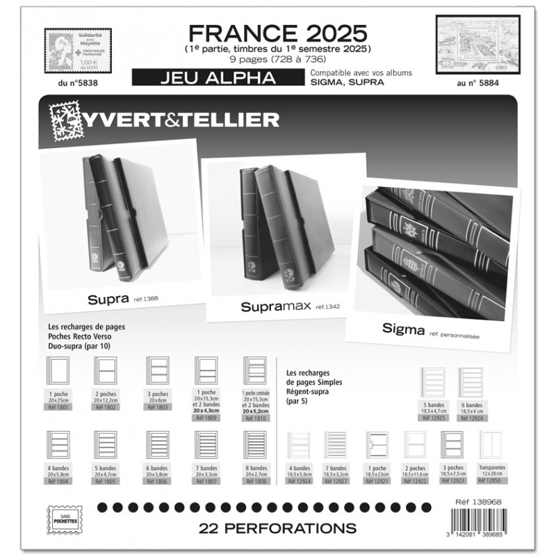 Jeux ALPHA France 2025 premier semestre sans pochettes de protection.