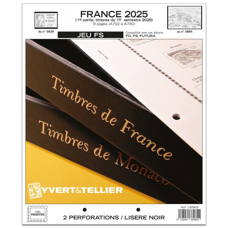 Jeux FS timbres de France 2025 premier semestre.