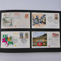 Collection enveloppes premier jour d'émission de France 1956-1959 en un album.