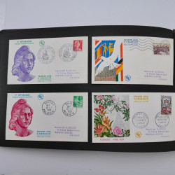 Collection enveloppes premier jour d'émission de France 1956-1959 en un album.