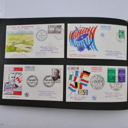 Collection enveloppes premier jour d'émission de France 1956-1959 en un album.