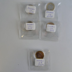 Lot de 25 monnaies 1 euro Monaco Albert II émises entre 2014-2024.