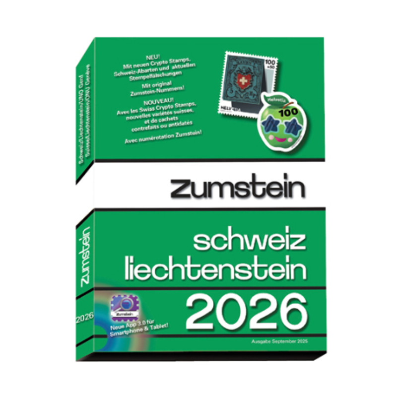 Catalogue Zumstein timbres de Suisse Liechtenstein 2026.