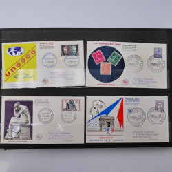 Collection enveloppes premier jour d'émission de France 1960-1978 en 5 albums.
