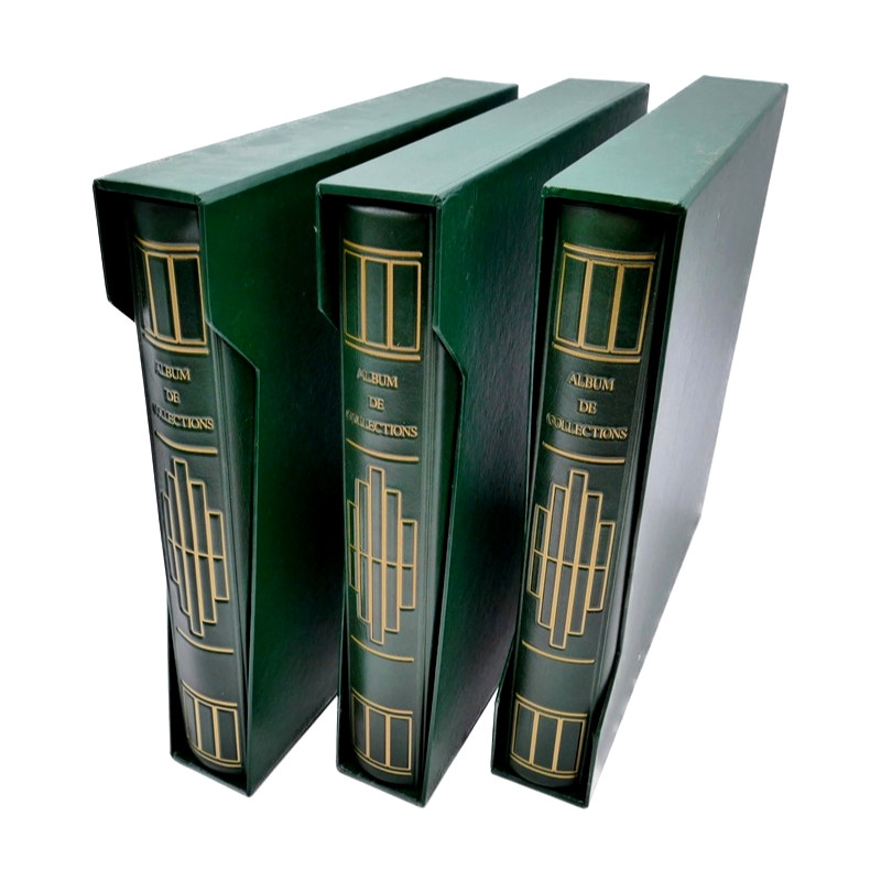 Lot de 3 albums AV à 2 anneaux avec étui de protection.