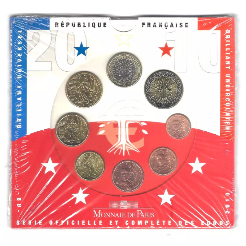 Coffret série monnaies euro France 2010 BU - Monnaie de Paris.