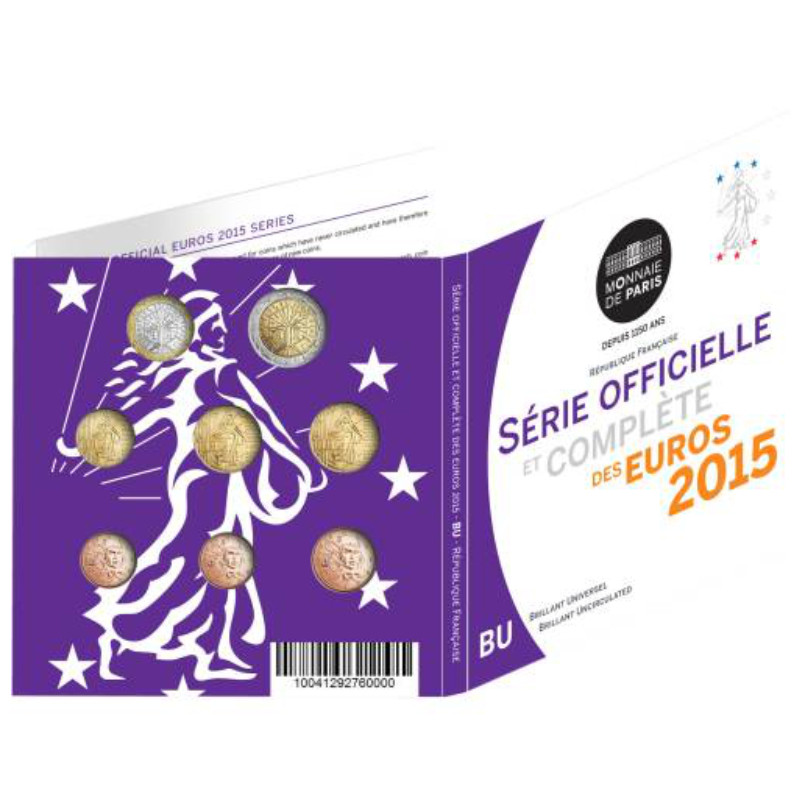 Coffret série monnaies euro France 2015 BU - Monnaie de Paris.