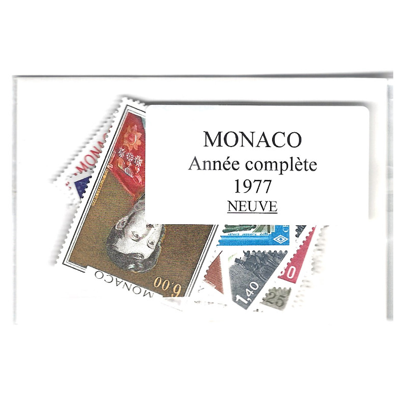 Monaco année 1977 complète de timbres neufs**.