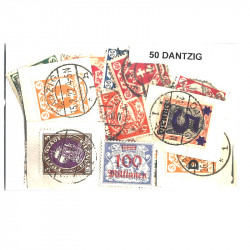 Dantzig 50 timbres de collection tous différents.