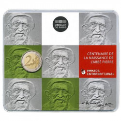 2 euros commémorative coincard BU France 2012 - Abbé Pierre.
