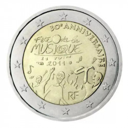 2 euros commémorative coincard BU France 2011 - Fête de la musique.