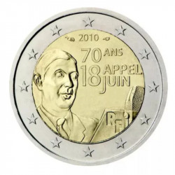 2 euros commémorative coincard BU France 2010 - Appel du 18 juin 1940.