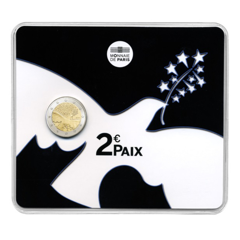 2 euros commémorative coincard BU France 2015 - La paix en Europe.