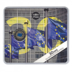 2 euros commémorative coincard BU France 2015 - 30 ans du drapeau Européen.