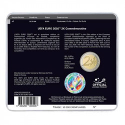 2 euros commémorative coincard BU France - UEFA 2016.