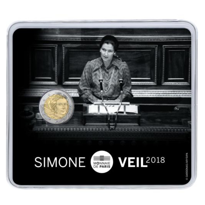 2 euros commémorative coincard BU France 2018 - Simone Veil.