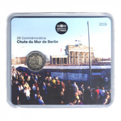 2 euros commémorative coincard BU France 2019 -  Chute mur de Berlin.
