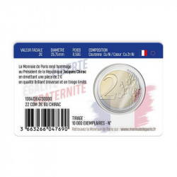 2 euros commémorative coincard BU France 2022 - Jacques Chirac.