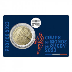 2 euros commémorative coincard BU France 2023 - Coupe du monde de Rugby.