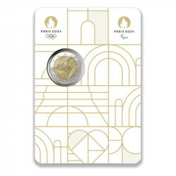2 euros commémorative coincard BU France 2024 - Tour Eiffel JO Paris.