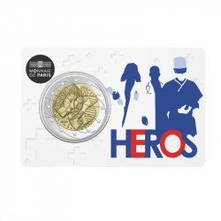 2 euros commémorative coincard BU France 2020 - Recherche médicale, Héros.