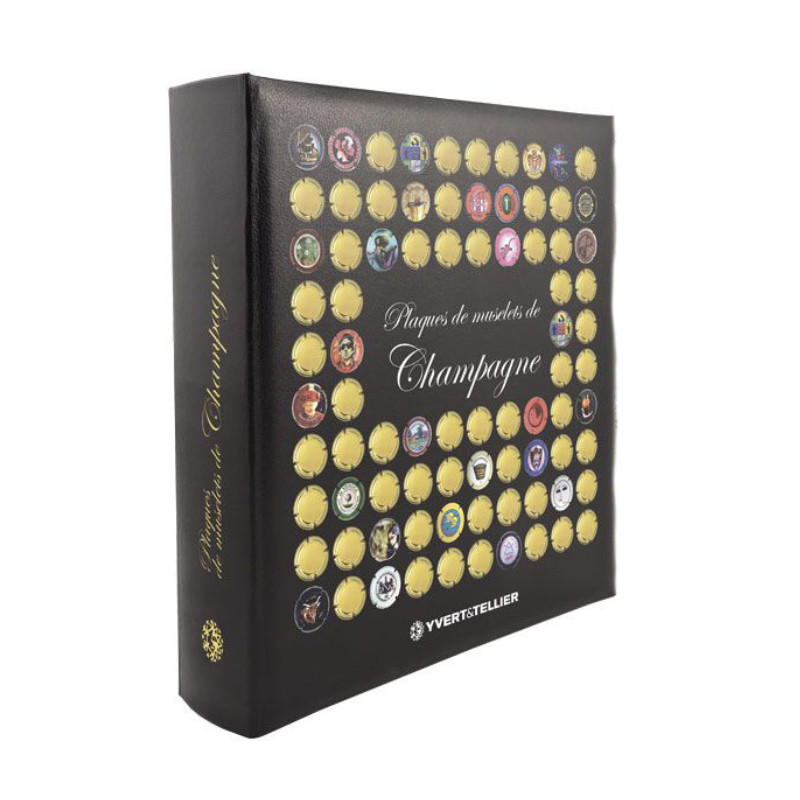 Reliure illustrée Futura Champ pour muselets de champagne.