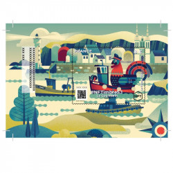 Feuillet crypto timbre NFTimbre5.1 Le Coq marin autoadhésif.