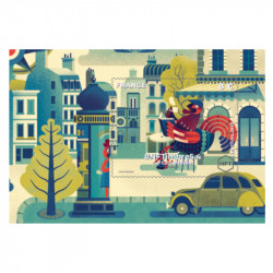 Feuillet crypto timbre NFTimbre5.4 Le Coq citadin autoadhésif.