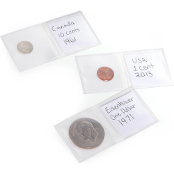 Pochettes numismatiques à 2 poches pour pièces de monnaie 42mm. Pochettes numismatiques à 2 poches pour pièces de monnaie 42mm.