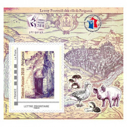 Bloc FFAP N°15 Périgueux Carte ancienne autoadhésif.