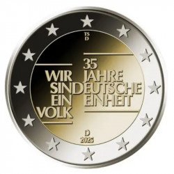 2 euros commémoratives Allemagne 2025 Réunification - les 5 ateliers.