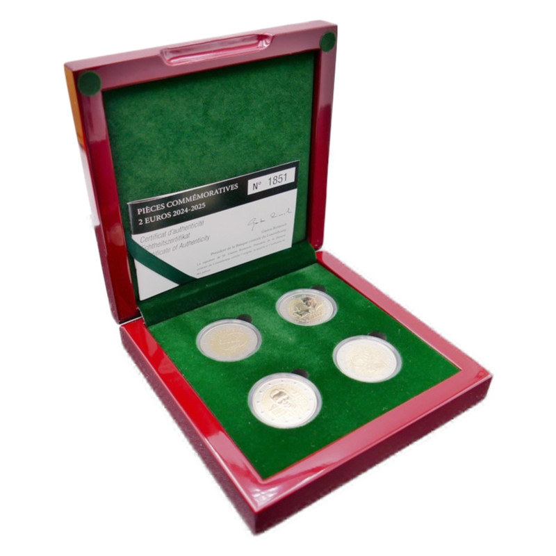 Coffret BE 4 pièces de 2 euros Luxembourg Poli inversé 2024-2025.