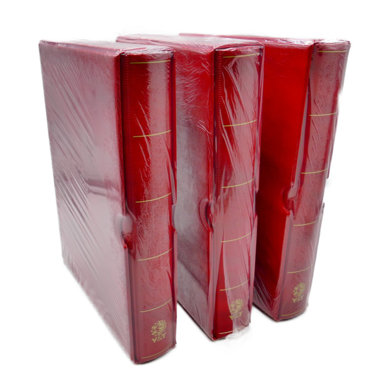 Lot de 3 albums Initia Yvert rouge à 4 anneaux.