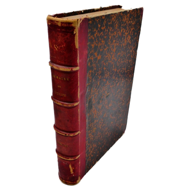 Revues la semaine des familles reliées 1876-1877 avec plus de 20 oblitérations fer à cheval Strasbourg.
