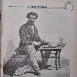 Revues la semaine des familles reliées 1876-1877 avec plus de 20 oblitérations fer à cheval Strasbourg.