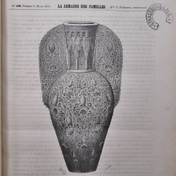 Revues la semaine des familles reliées 1876-1877 avec plus de 20 oblitérations fer à cheval Strasbourg.