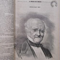 Revues la semaine des familles reliées 1876-1877 avec plus de 20 oblitérations fer à cheval Strasbourg.