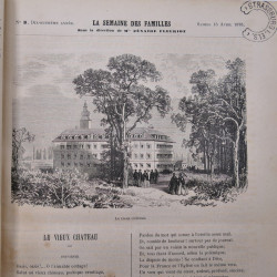Revues la semaine des familles reliées 1876-1877 avec plus de 20 oblitérations fer à cheval Strasbourg.
