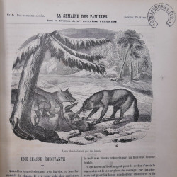 Revues la semaine des familles reliées 1876-1877 avec plus de 20 oblitérations fer à cheval Strasbourg.
