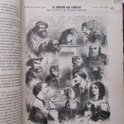 Revues la semaine des familles reliées 1876-1877 avec plus de 20 oblitérations fer à cheval Strasbourg.