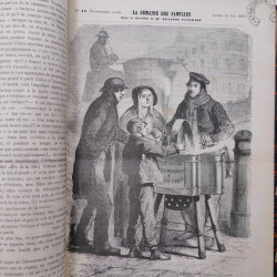 Revues la semaine des familles reliées 1876-1877 avec plus de 20 oblitérations fer à cheval Strasbourg.