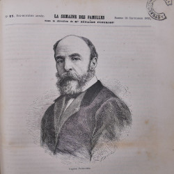 Revues la semaine des familles reliées 1876-1877 avec plus de 20 oblitérations fer à cheval Strasbourg.