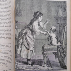 Revues la semaine des familles reliées 1876-1877 avec plus de 20 oblitérations fer à cheval Strasbourg.